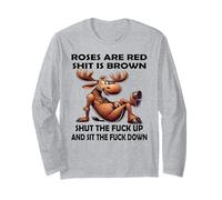 Las Rosas Son Mierda roja es marrón Cerrar la Mierda y Sentarse a la Mierda Manga Larga