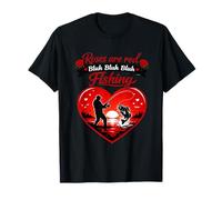 Las Rosas Son Rojas Pesca Día San Valentín Pescador Papá Camiseta
