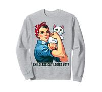 Las señoras del gato sin hijos votan linda Rosie la remachadora Sudadera