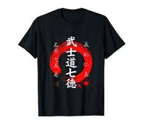Las Siete Virtudes del Bushido, Kanji japonés con Enso Rojo Camiseta