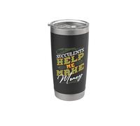 Las suculentas me ayudan a ganar dinero Vaso térmico de acero inoxidable de doble pared