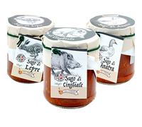 Las tres Salsas Ragù Lombardi: Liebre Jabalí y Pato 180 gr x 3