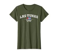 Las Tunas Cuba Camiseta, Mujer, Verde Oliva, XXL