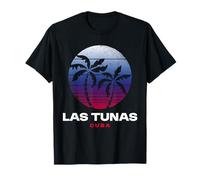 Las Tunas Cuba Retro Atardecer Palmeras Tropical Cuba Viajes Camiseta