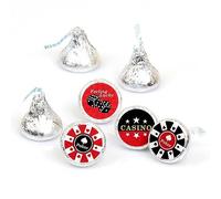 Las Vegas - Casino Party redondo Candy calcomanía Favors - etiquetas para Hershey's Kisses (1 hoja de 108)