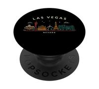 Las Vegas Nevada Skyline - Recuerdo de Viaje Minimalista PopSockets PopGrip Adhesivo