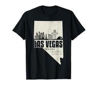 Las Vegas Nevada Skyline State Map Coordina Vintage Pride Camiseta