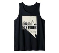 Las Vegas Nevada Skyline State Map Coordina Vintage Pride Camiseta sin Mangas