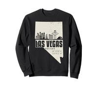 Las Vegas Nevada Skyline State Map Coordina Vintage Pride Sudadera