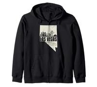 Las Vegas Nevada Skyline State Map Coordina Vintage Pride Sudadera con Capucha