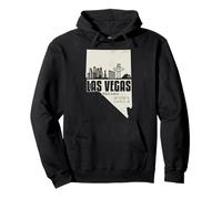 Las Vegas Nevada Skyline State Map Coordina Vintage Pride Sudadera con Capucha