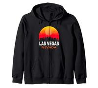 Las Vegas Nevada State USA Vintage Sunset City Skyline Sudadera con Capucha