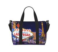 Las Vegas Night City - Bolsa de viaje cruzada, 41 x 29 x 15 cm, bolsa de viaje para parte inferior de silla, bolsa de viaje, bolsa de noche, bolsa de mano unisex, Black, Talla única