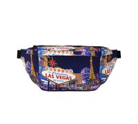 Las Vegas Night City - Riñonera ajustable para hombres y mujeres, correr, senderismo, escalada, gimnasio, bicicleta estática, etc., Black, Talla única
