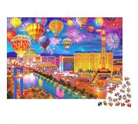 Las Vegas Night Show 1000Pz Reciclable para Adultos Puzzle Desafiante Difícil Difícil Actividad 52x38cm/1000pc Duradera