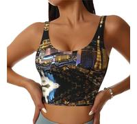 Las Vegas Night View - Chaleco deportivo para mujer, ideal para correr y entrenar, Negro, M