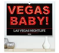 Las Vegas Nightlife - Neonlichter, Casinos und unvergessliche Nächte (hochwertiger Premium Wandkalender 2026 DIN A2 quer), Kunstdruck in Hochglanz: ... für Zocker oder als Highlight für zuhause.