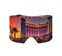 Las Vegas Sunset 1 - Cubrebocas para dormir con estampado - Transpirable y ajustable, mantiene el calor, sombreado, ayuda cómoda