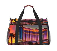 Las Vegas Sunset 1 impresión elegante bolsa plegable con cremallera impermeable para escapadas de fin de semana