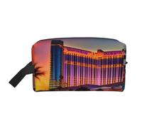 Las Vegas Sunset 1 - Neceser de viaje con impresión, bolsa de maquillaje para hombres y mujeres, organizador portátil para uso diario, blanco, talla única