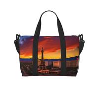 Las Vegas Sunset - Bolsas de viaje para mujer, bolsa de gimnasio deportiva, bolsa de lona para entrenamiento, durante la noche, Black, Talla única
