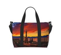 Las Vegas Sunset - Bolsas de viaje para mujer, bolsa de gimnasio deportiva, bolsa de lona para entrenamiento, durante la noche, Black, Talla única