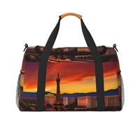 Las Vegas Sunset Print Elegante bolsa de transporte plegable con cremallera impermeable para escapadas de fin de semana