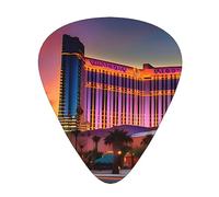 Las Vegas Sunset - Púas de guitarra de celuloide para bajo acústico, púas de guitarra con caja organizadora