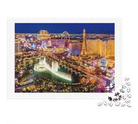 Las Vegas Vista Noche_1 Rompecabezas 1000 Piezas con Colores Vibrantes Puzzle Terapia De Arte para Pasatiempos En Casa como Cita En Casa 52x38cm/1000pcs