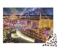 Las Vegas Vista Nocturna Puzzle de 1000 Piezas Papel para Adultos Luces de Neón Juego de Puzzle 1000 Piezas Relajación 70x50cm/1000pcs
