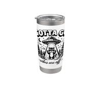 Las vibraciones de Gotta Go están apagadas, divertido mapache UFO Vaso térmico de acero inoxidable de doble pared