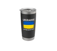 Las vidas ucranianas importan Libre Ucrania Paz Libertad Solidaridad Vaso térmico de acero inoxidable de doble pared
