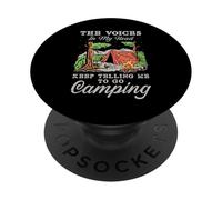 Las Voces en mi Mano siguen diciéndome Que Vaya de Camping PopSockets PopGrip Adhesivo