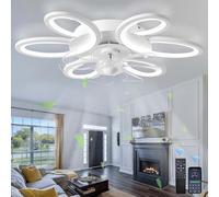 LASANYA Entilador de Techo con Luz,Modo Winter-Summer,Motor DC, 6 Velocidades,lampara de Techo con Ventilador，Mando a Distancia, Temporizador, Luz para Dormitorio Salon