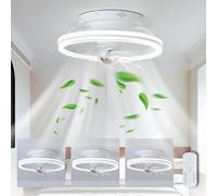 LASANYA Lampara Ventilador Techo Silencioso Función Oscilante 360º, Ventilador De Techo Con Luz 6 Velocidades Regulablem, Ceiling Fan with Light Para SalóN BalcóN HabitacióN Infantil