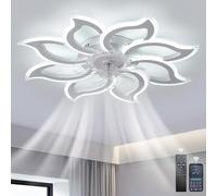 LASANYA Ventilador Techo con Luz Y Mando A Distancia Modernas Lampara Ventilador Techo LED Inteligentes y Silenciosas, 6 Velocidadesregulables Ceiling Fan with Light para Dormitorio, Salón
