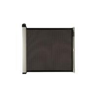 Lascal KiddyGuard - Barrera frontal de seguridad discreta para escaleras - Barrera de puerta enrollable de lona con carcasa de aluminio - Panel extensible hasta 120 cm - Negro