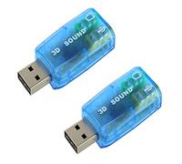 lascivious 2X USB 3,5 mm Mic Auriculares Auriculares Estéreo Tarjeta de Sonido 3D Adaptador de Audio PC
