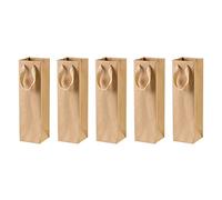 lascivious Paquete 60 Bolsas Papel Kraft Marrón Sólido con Cuerda Resistente-4 Pulgadas X 4 Pulgadas X 13.8 Pulgadas- Vinos, Regalos,Ventas Al por Menor,Compras,Mercadería