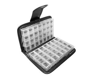 lascivious Pastillero para 14 días, organizador de viaje, dosis de medicamentos, contenedor de almacenamiento diario de vitaminas