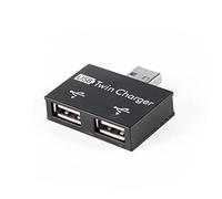 lascivious USB 2.0 macho a doble hembra cargador dual 2 puertos USB DC 5V carga divisor Hub adaptador convertidor conector