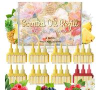 LASENTEUR Recambio de aceite aromático, frasco de aceite aromático compatible con Febreze 3Volution, paquete de 8 unidades con vainilla, sándalo, hawaiano, frambuesa y jazmín, fragancia para salón