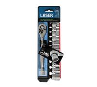 Laser 4111 - Llave de carraca con varios vasos (3/8", 9,52 mm)
