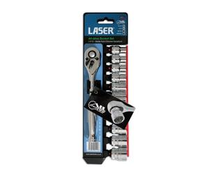 Laser 4111 - Llave de carraca con varios vasos (3/8", 9,52 mm)