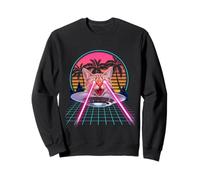 Laser Cat Eyes Kitten UFO Retro 80s Funny Cats Lovers Sudadera