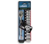 Laser Herramientas Alldrive Enchufe Juego 1cmD 12pc De M8A M19 Inc Carraca 4111