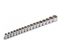 Laser Herramientas Métrico Enchufe Juego 1.3cmD 17pc Bi Hex De 10mmA 30mm Satén