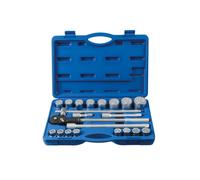 Laser Herramientas Métrico Enchufe Juego 1.9cmD 21pc Bi Hex 12pt 19mmA 50mm