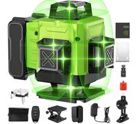 Laser Level, 4 x 360° 16 Lines Green Laser Level Self Leveling, Horizontal & Vertical Cross Line Laser Spirit Level for Indoor Outdoor, with Battery, Remote Controller, Charger and so on