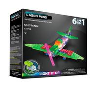 Laser Pegs, Juego de construcción 6 en 1, Mustang (2428) Juego de construcción de bloques que se iluminan. De acuerdo a la normativa CE. +5 años
